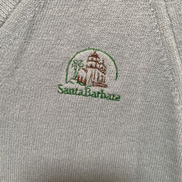 Vintage Santa Barbara Blue V-Neck Sweater Embroidered Sal Moreno Orlon Medium - Picture 1 of 7